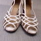 White 1950s Nubuck Sandals by Lotus UK 3.5