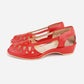 1950s BNIB Red Wedge Sandals by Lilley & Skinner UK 3.5