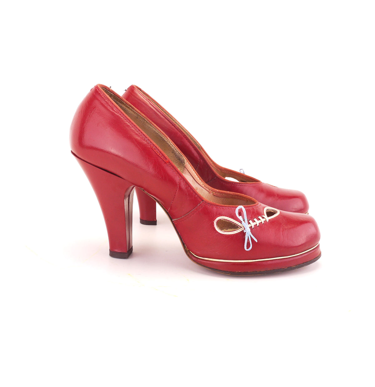 1950s Red Platform Pumps by Lilley & Skinner UK 3