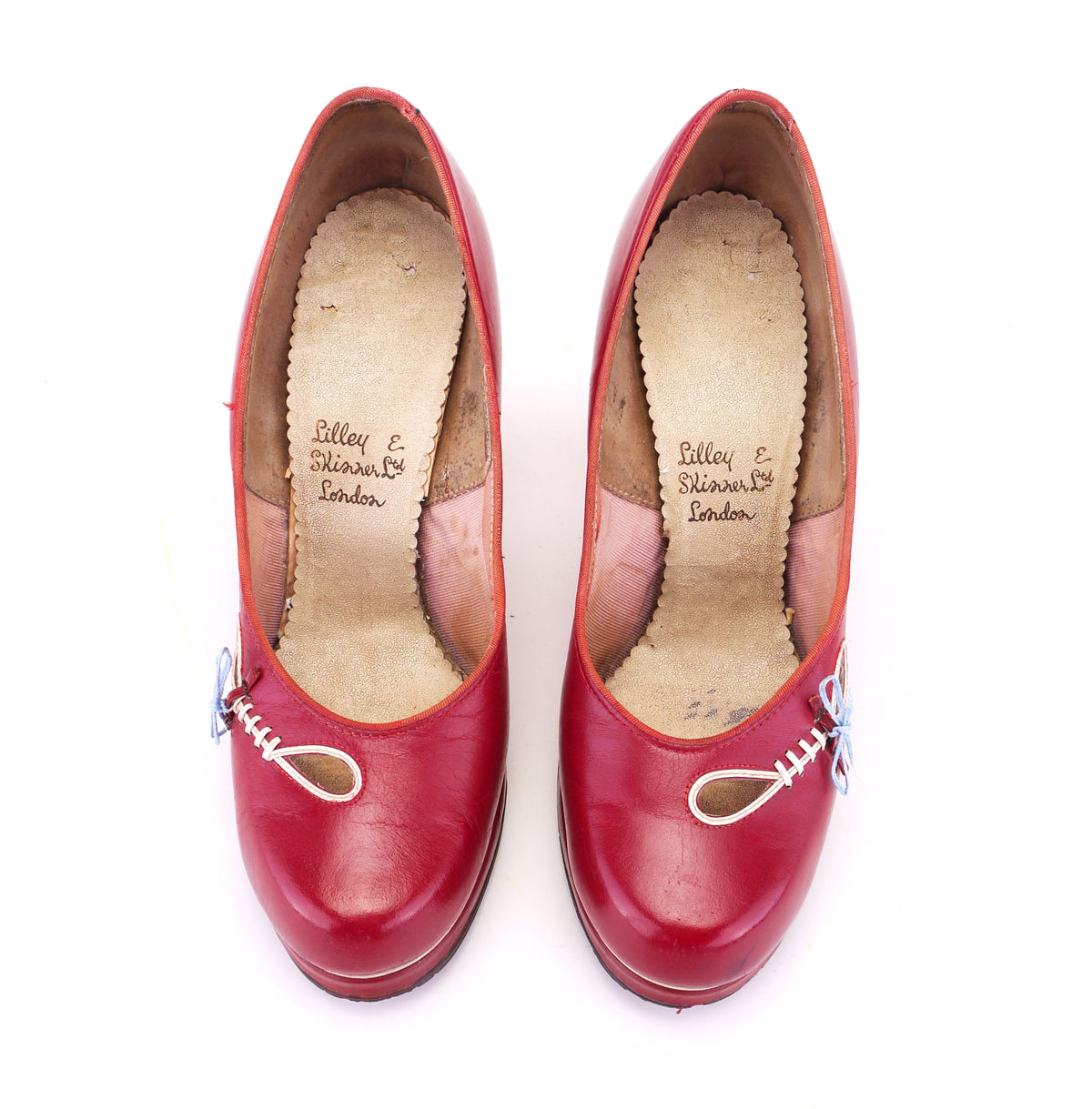 1950s Red Platform Pumps by Lilley & Skinner UK 3