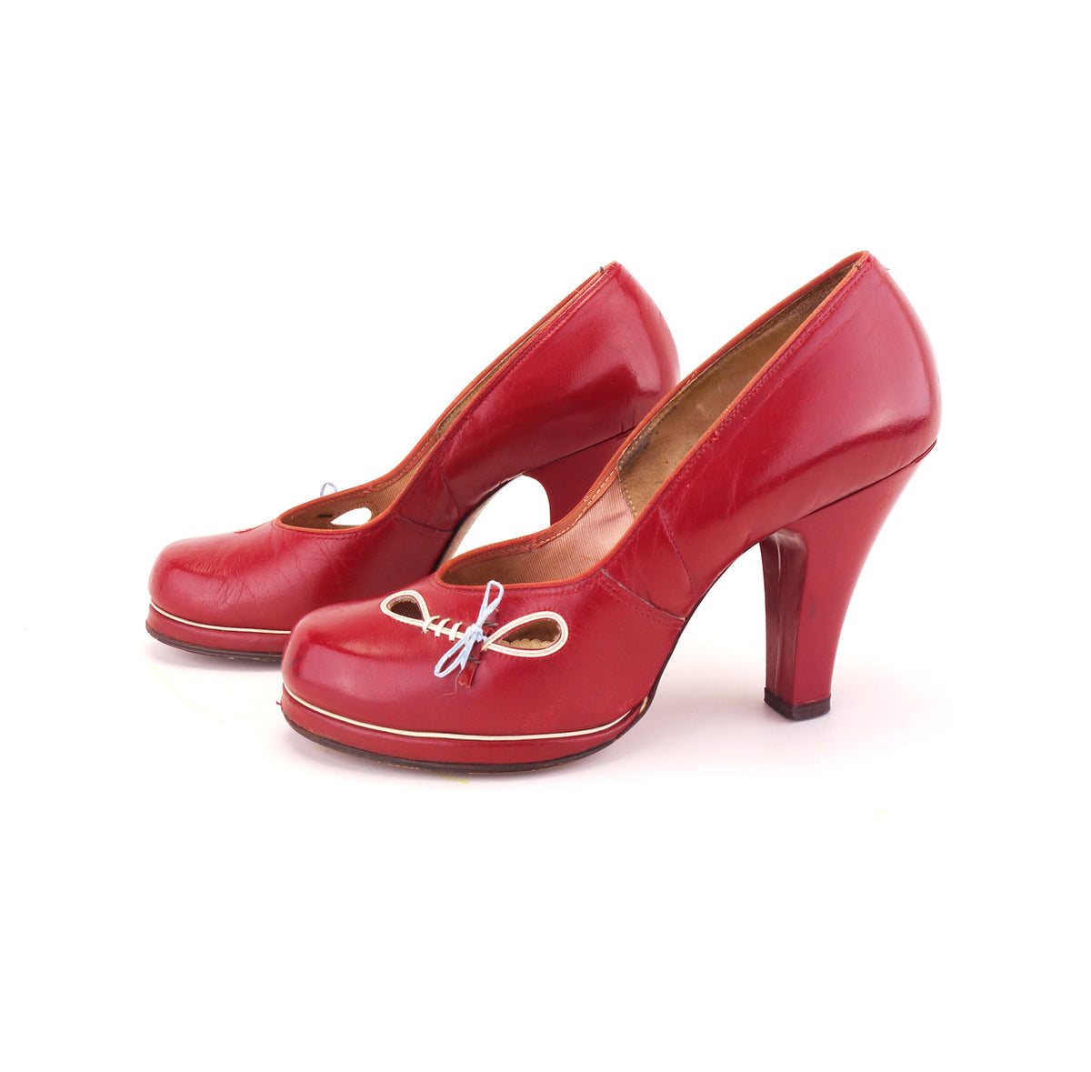 1950s Red Platform Pumps by Lilley & Skinner UK 3