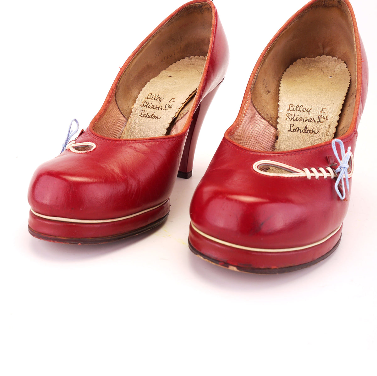 1950s Red Platform Pumps by Lilley & Skinner UK 3