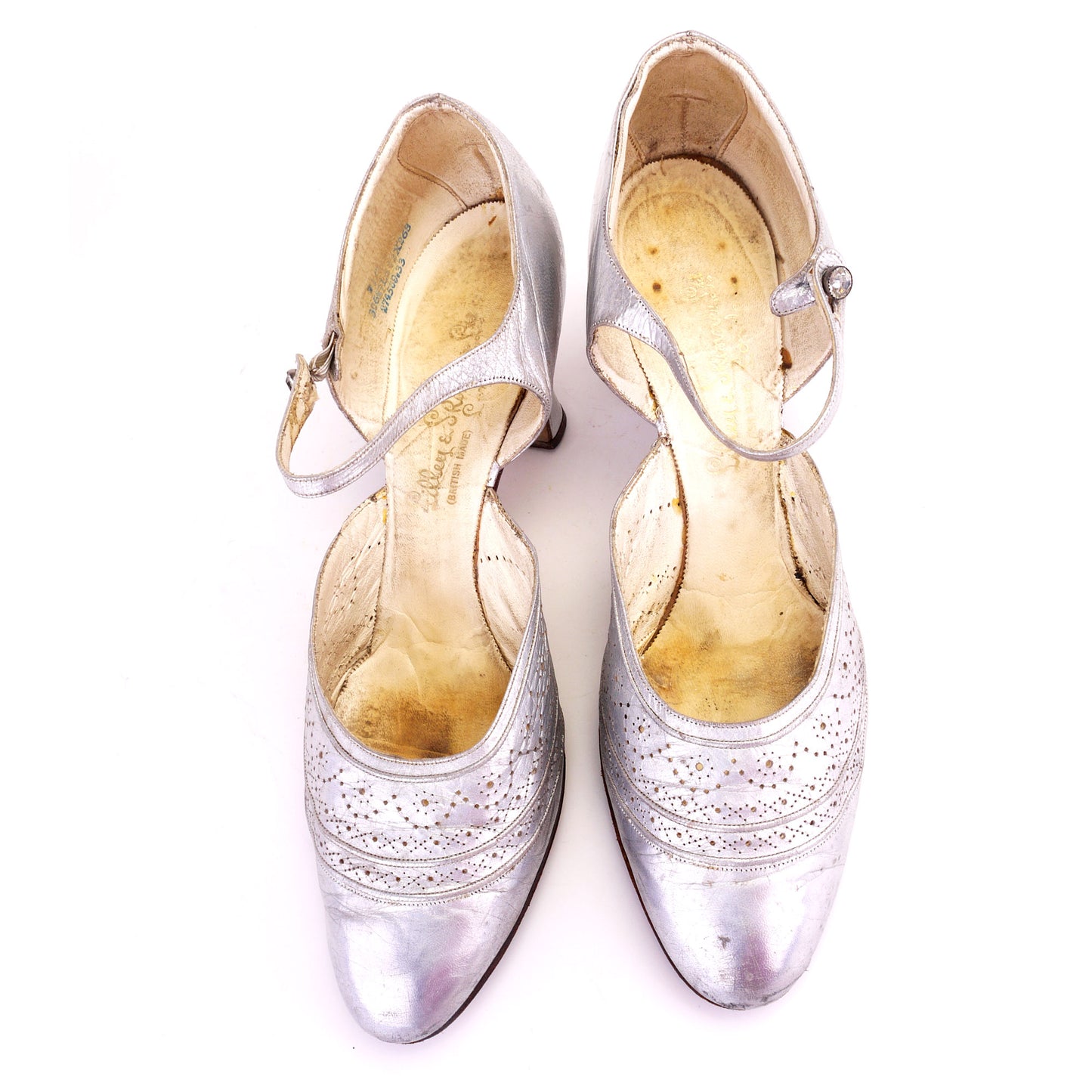 1930s Silver Dance Shoes by Lilley & Skinner UK 7.5