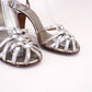 Early 1950s Strappy Silver Sandals by Mondaine UK 3