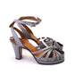 Bespoke 1940s Grey Platform Sandals UK 5.5