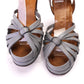 Bespoke 1940s Grey Platform Sandals UK 5.5
