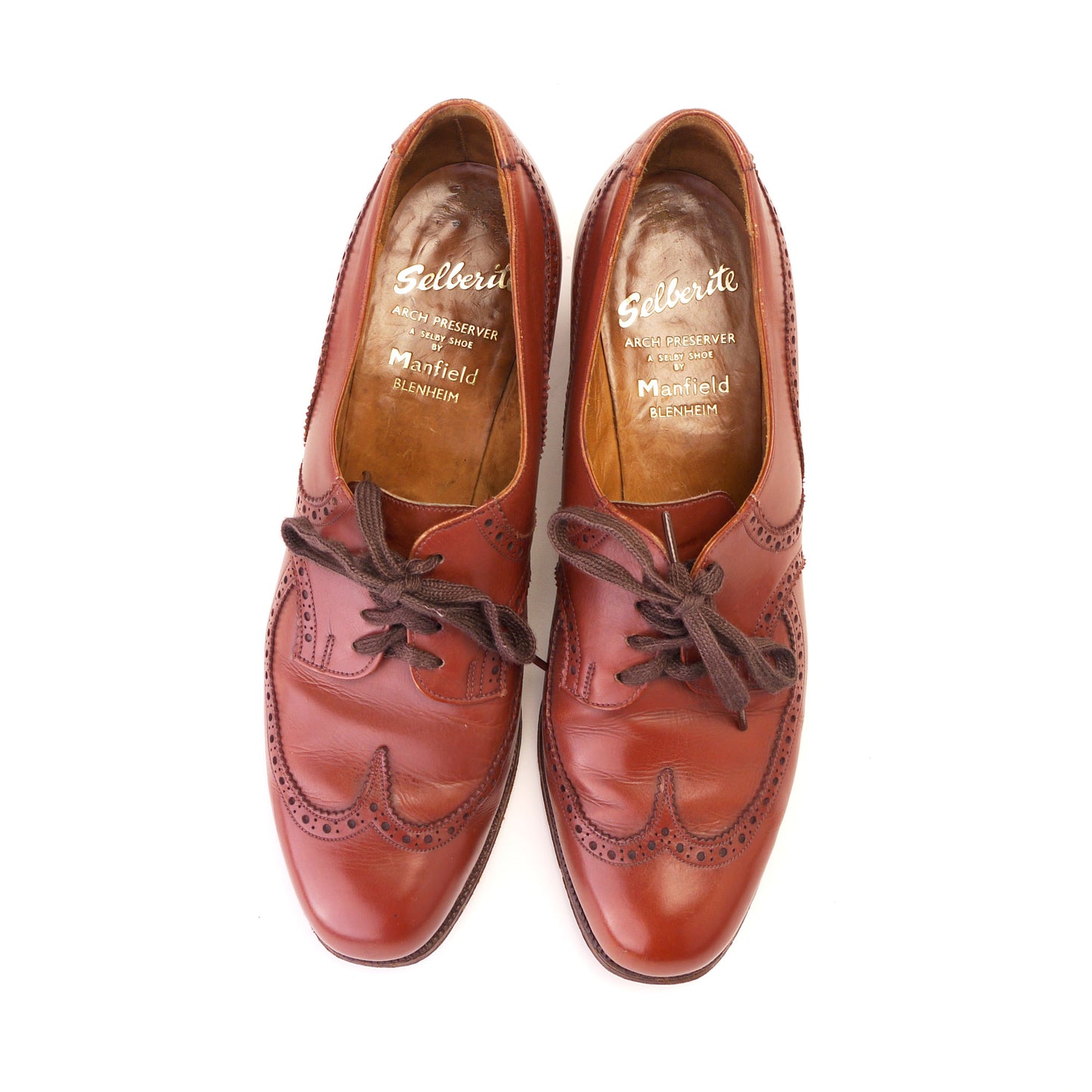 1950s Tan Wingtip Brogues by Manfield UK 5