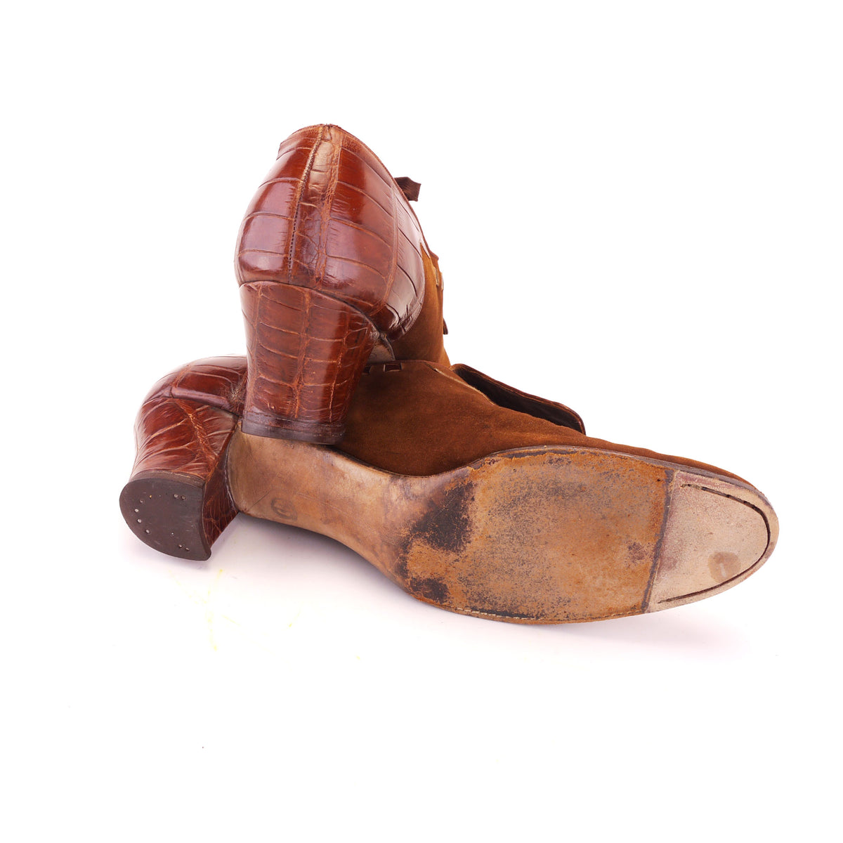 1930s Tan Lace Up Shoes by Manfield UK 8