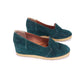 1970s Green Suede Wedges by Martini Osvaldo UK 5
