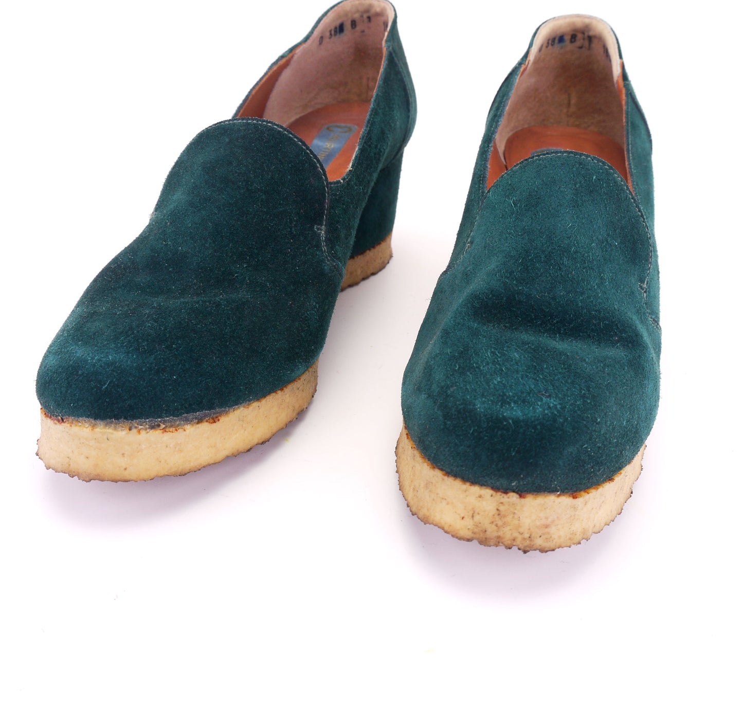1970s Green Suede Wedges by Martini Osvaldo UK 5