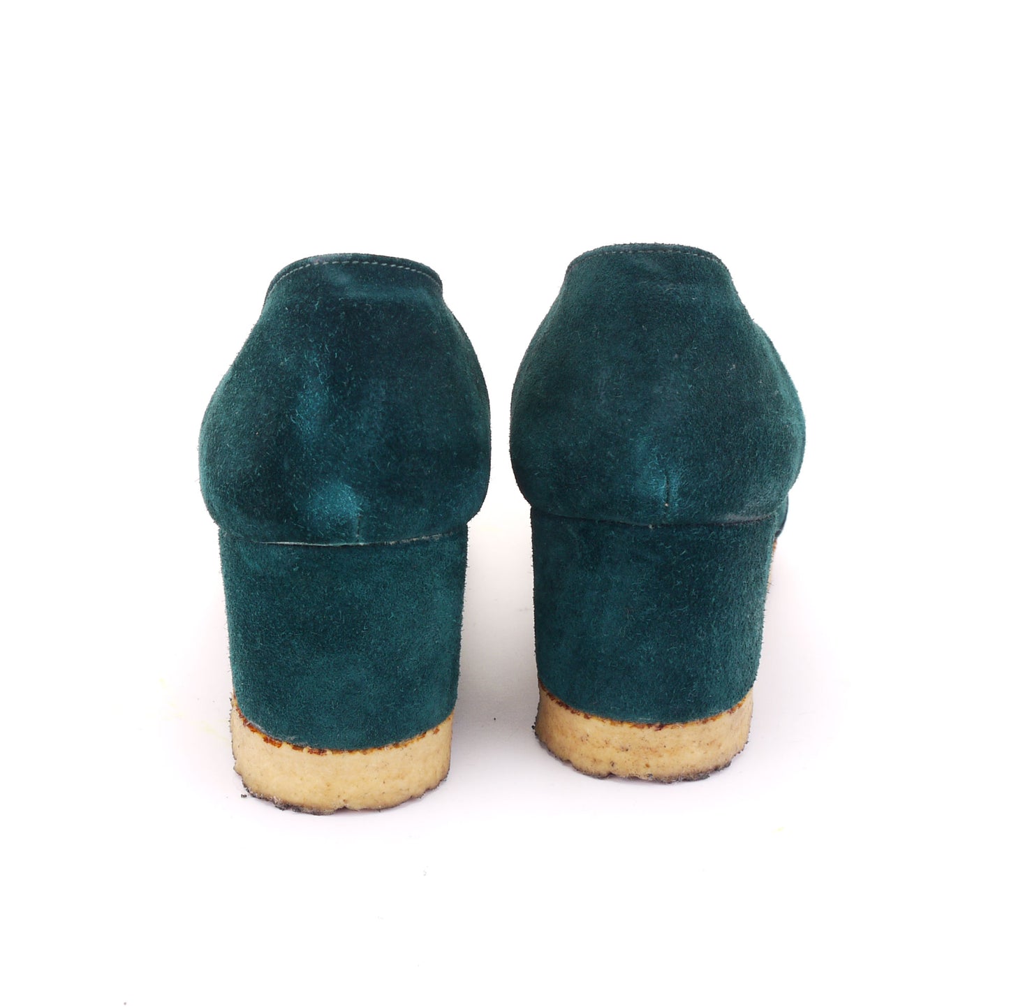 1970s Green Suede Wedges by Martini Osvaldo UK 5