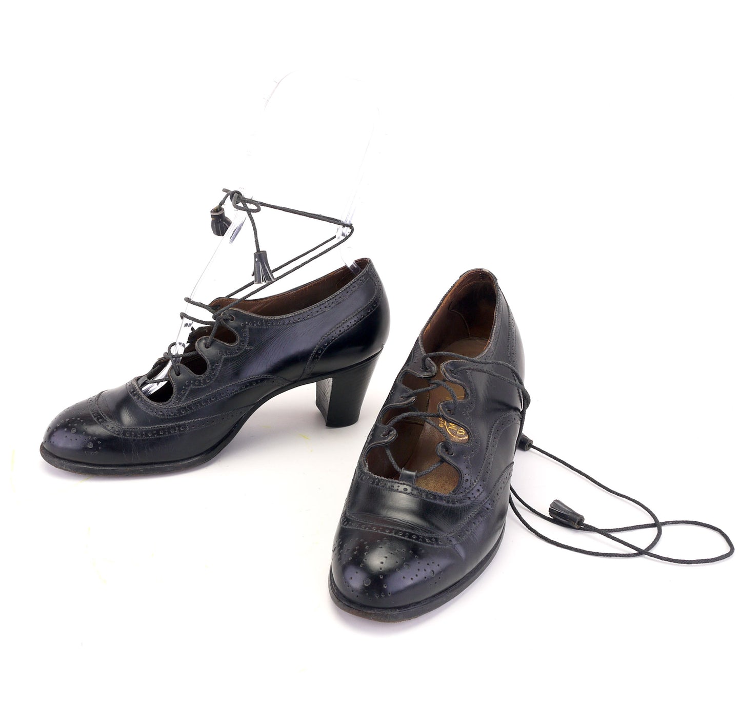 1930s Bespoke Henry Maxwell Black Ghillies UK 3.5