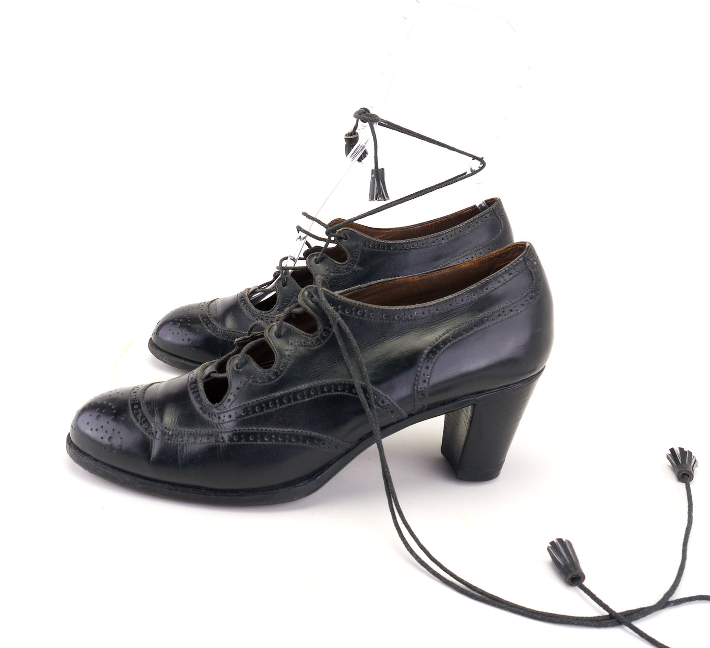 1930s Bespoke Henry Maxwell Black Ghillies UK 3.5