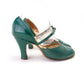 1930s Green D'orsay Pumps with Strap by Mayflowa UK 3