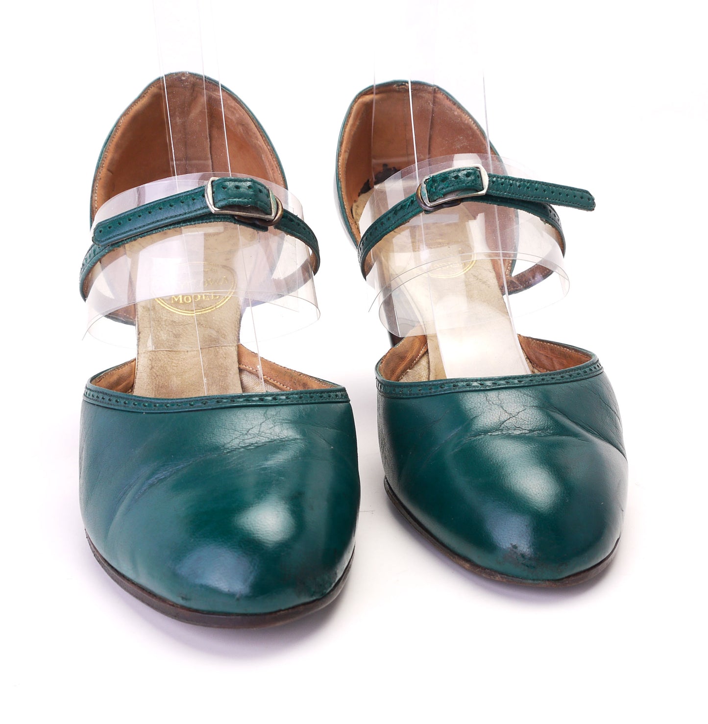 1930s Green D'orsay Pumps with Strap by Mayflowa UK 3