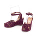 1940s Merrywell Wine Suede Wedge Sandals UK 5