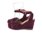 1940s Merrywell Wine Suede Wedge Sandals UK 5