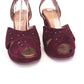1940s Merrywell Wine Suede Wedge Sandals UK 5