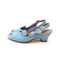 80s Sky Blue Suede Wedge Sandals by Midas UK 4.5