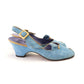 80s Sky Blue Suede Wedge Sandals by Midas UK 4.5