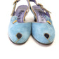 80s Sky Blue Suede Wedge Sandals by Midas UK 4.5