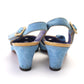 80s Sky Blue Suede Wedge Sandals by Midas UK 4.5