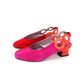 Bright Red & Pink Italian Slingbacks by Mima Venezia UK 5.5