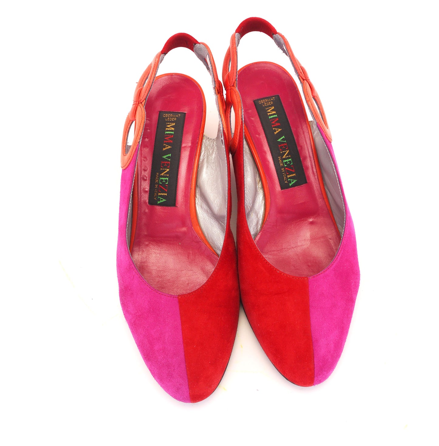 Bright Red & Pink Italian Slingbacks by Mima Venezia UK 5.5