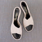 1960s Minerva White Mules with Brass Heel UK 3