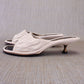 1960s Minerva White Mules with Brass Heel UK 3