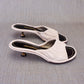 1960s Minerva White Mules with Brass Heel UK 3