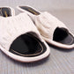 1960s Minerva White Mules with Brass Heel UK 3