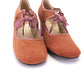 1970s Salmon & Lilac Miss Curtess Mary Janes UK 3.5
