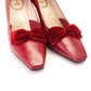 Red Miss Rayne Chisel Toe Pumps c1960 UK 4.5