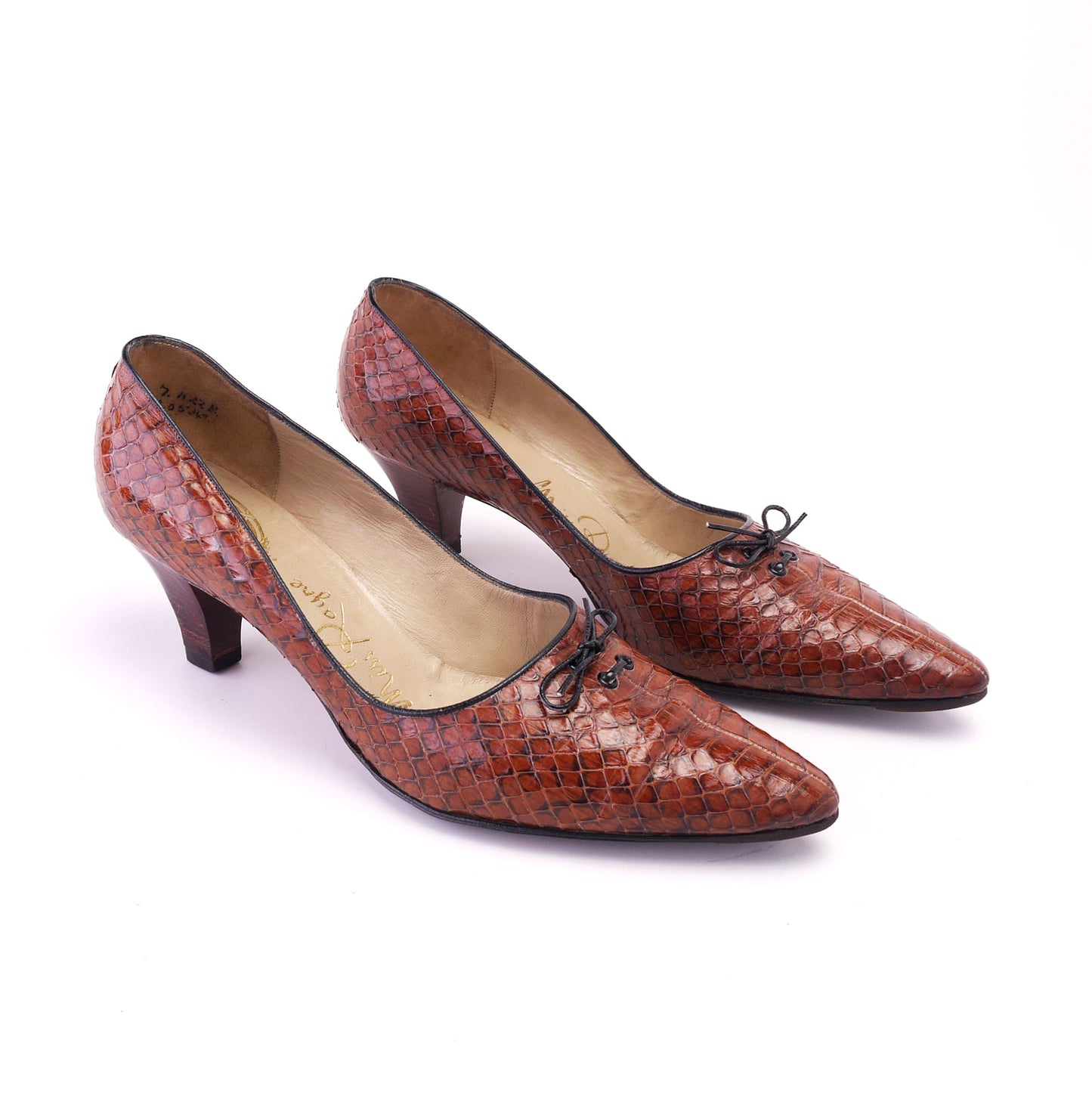 1960s Tan Snake Pumps by Miss Rayne UK 4.5