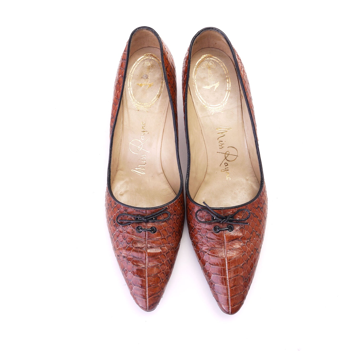 1960s Tan Snake Pumps by Miss Rayne UK 4.5