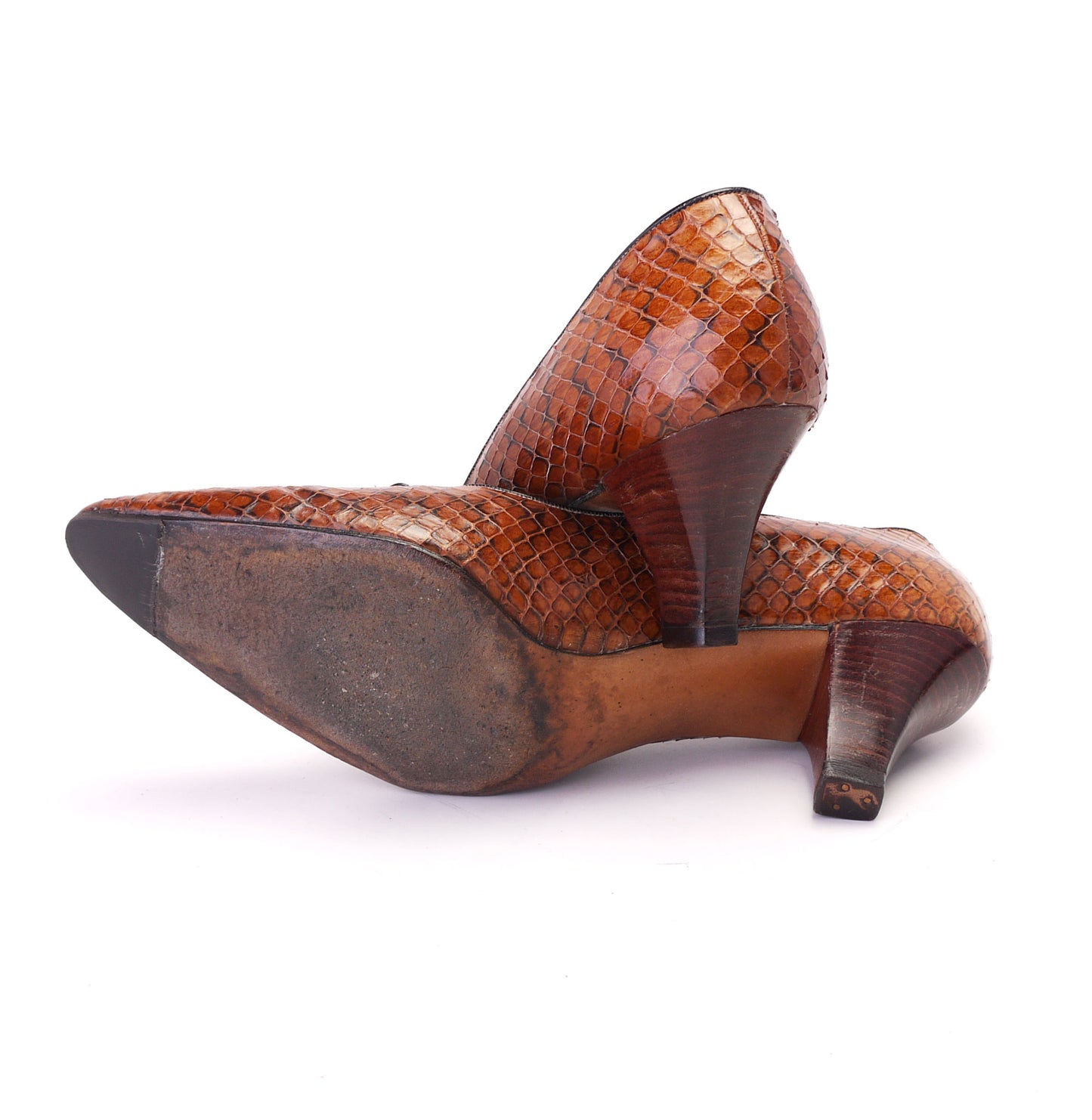 1960s Tan Snake Pumps by Miss Rayne UK 4.5