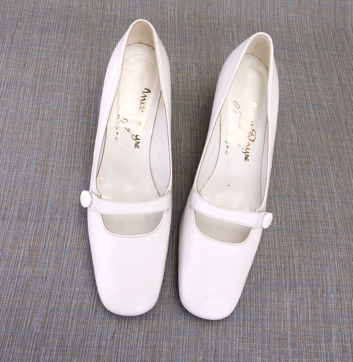 1960s Deadstock White Mary Jane Shoes by Miss Rayne UK 5