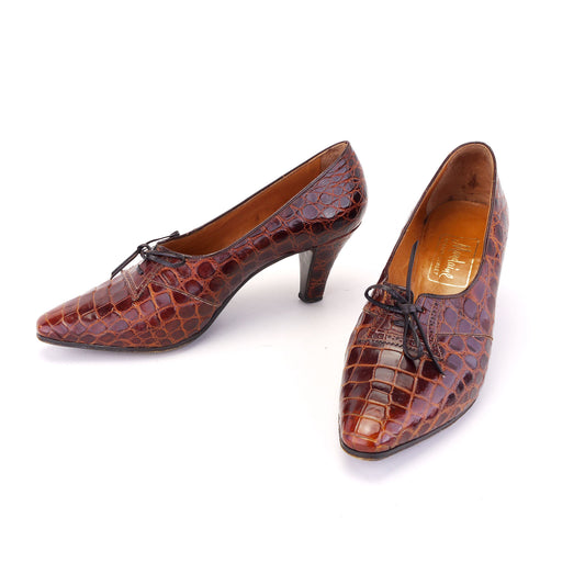 1950s Patent Mock Croc Pumps by Mondaine UK 5