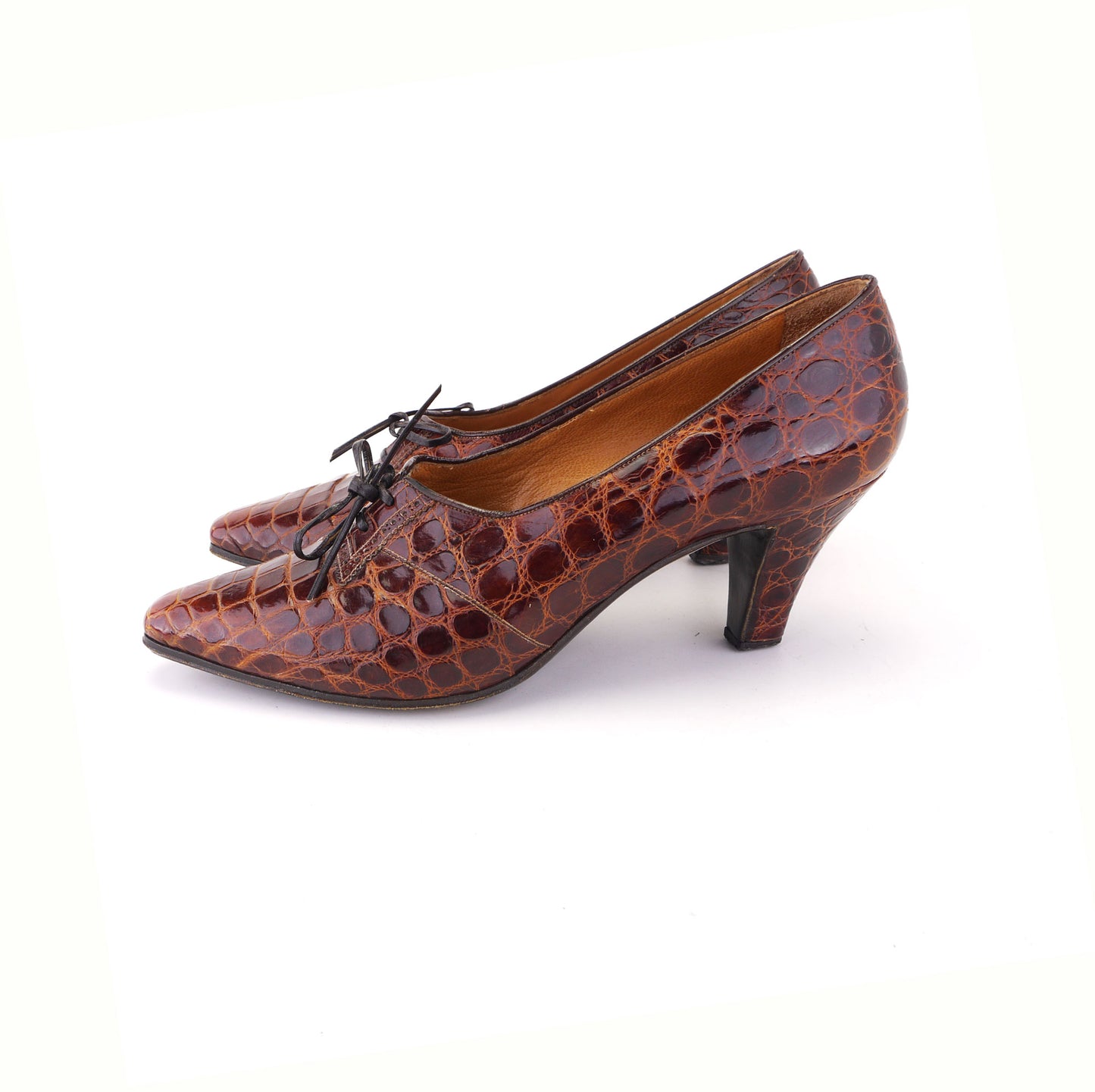 1950s Patent Mock Croc Pumps by Mondaine UK 5