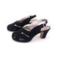1940s Black Suede Platform Sandals by Movie Mode UK 7