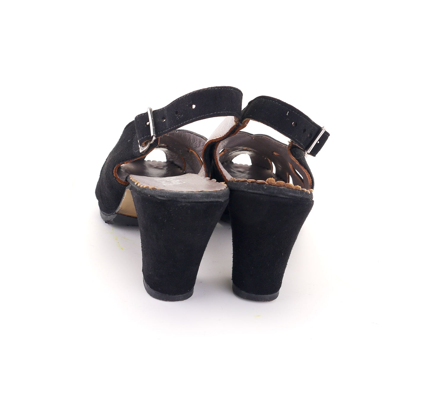 1940s Black Suede Platform Sandals by Movie Mode UK 7