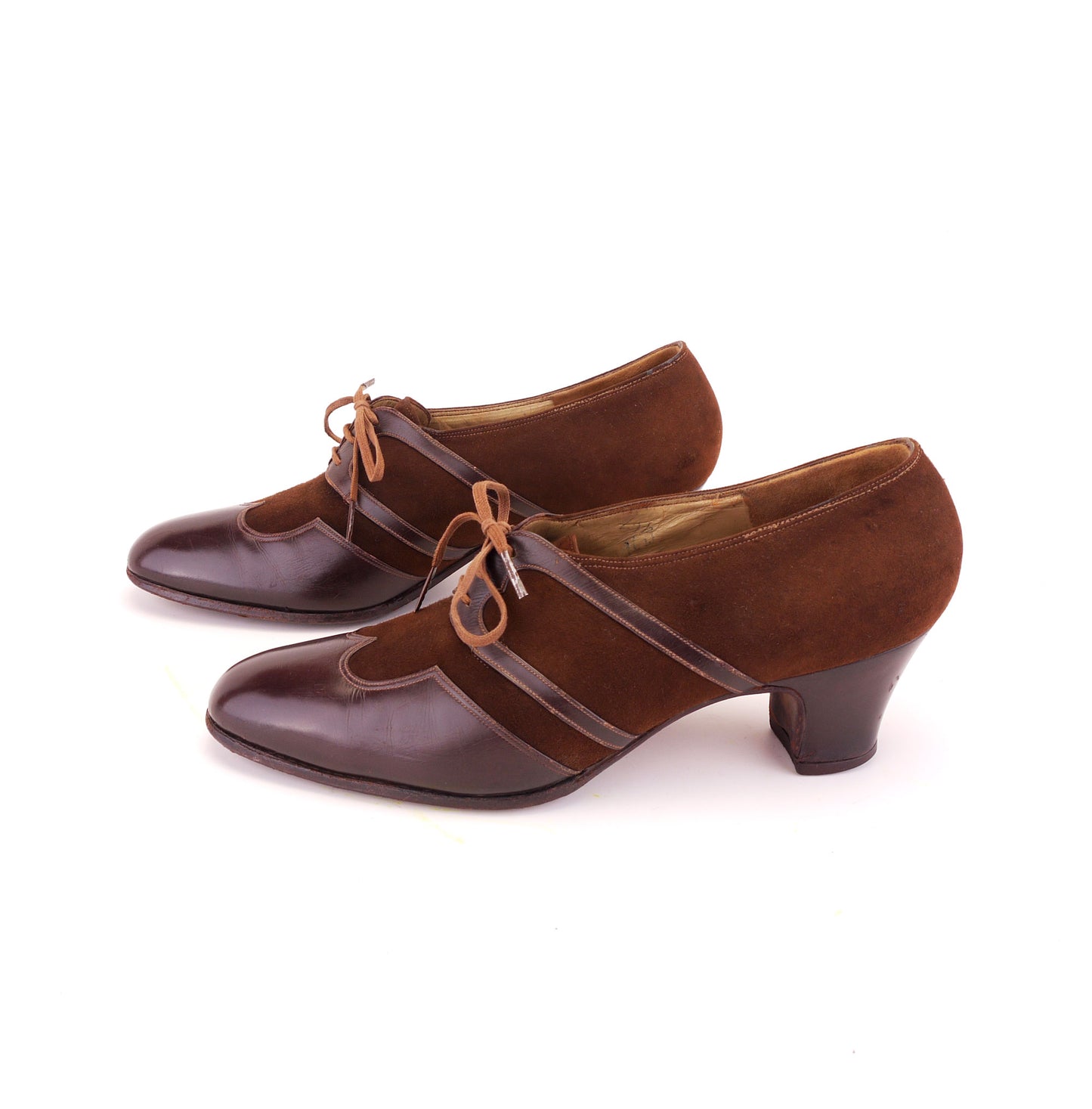 1930s Brown Suede & Leather Derbies by Moykopf UK 6