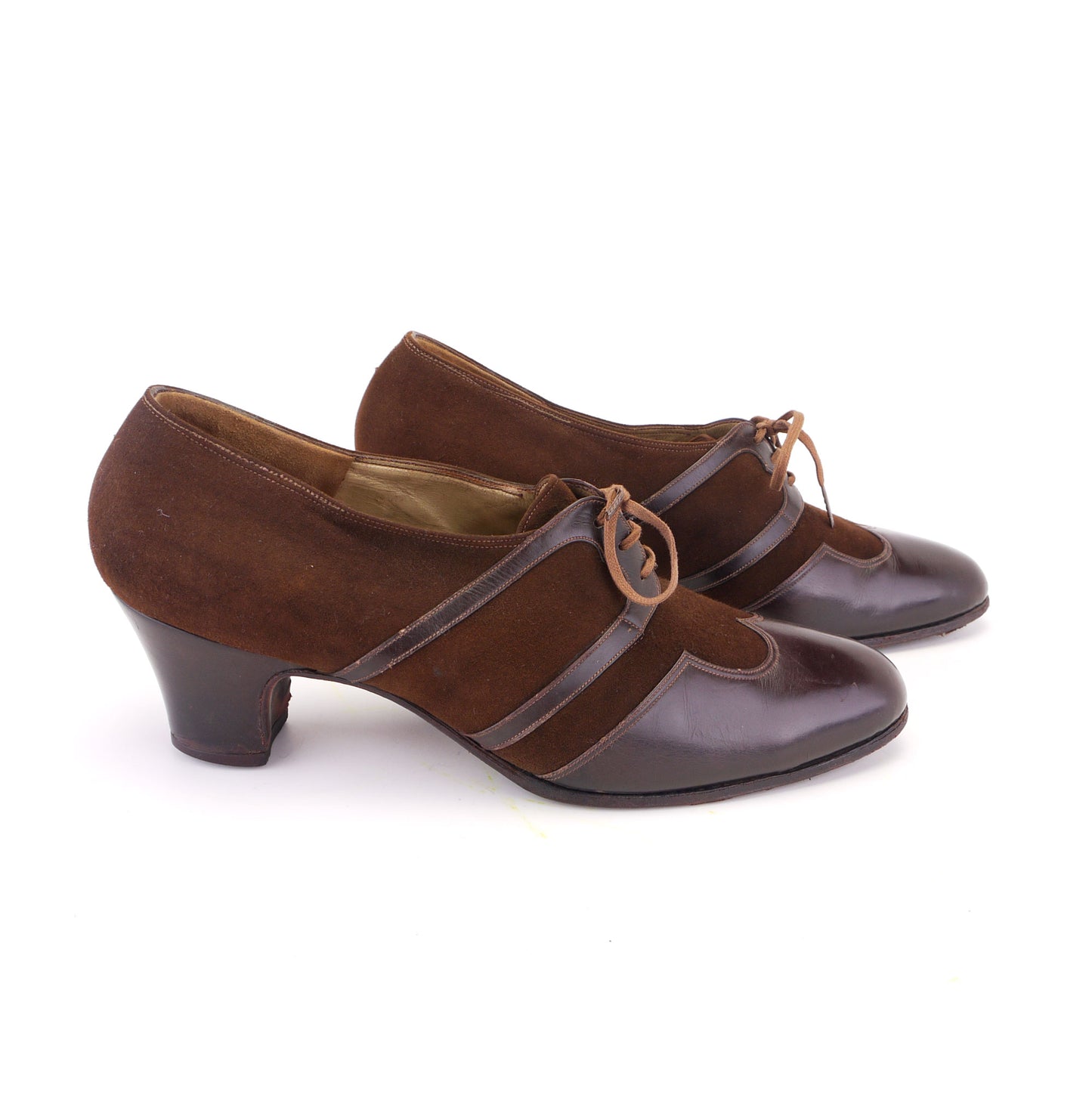 1930s Brown Suede & Leather Derbies by Moykopf UK 6