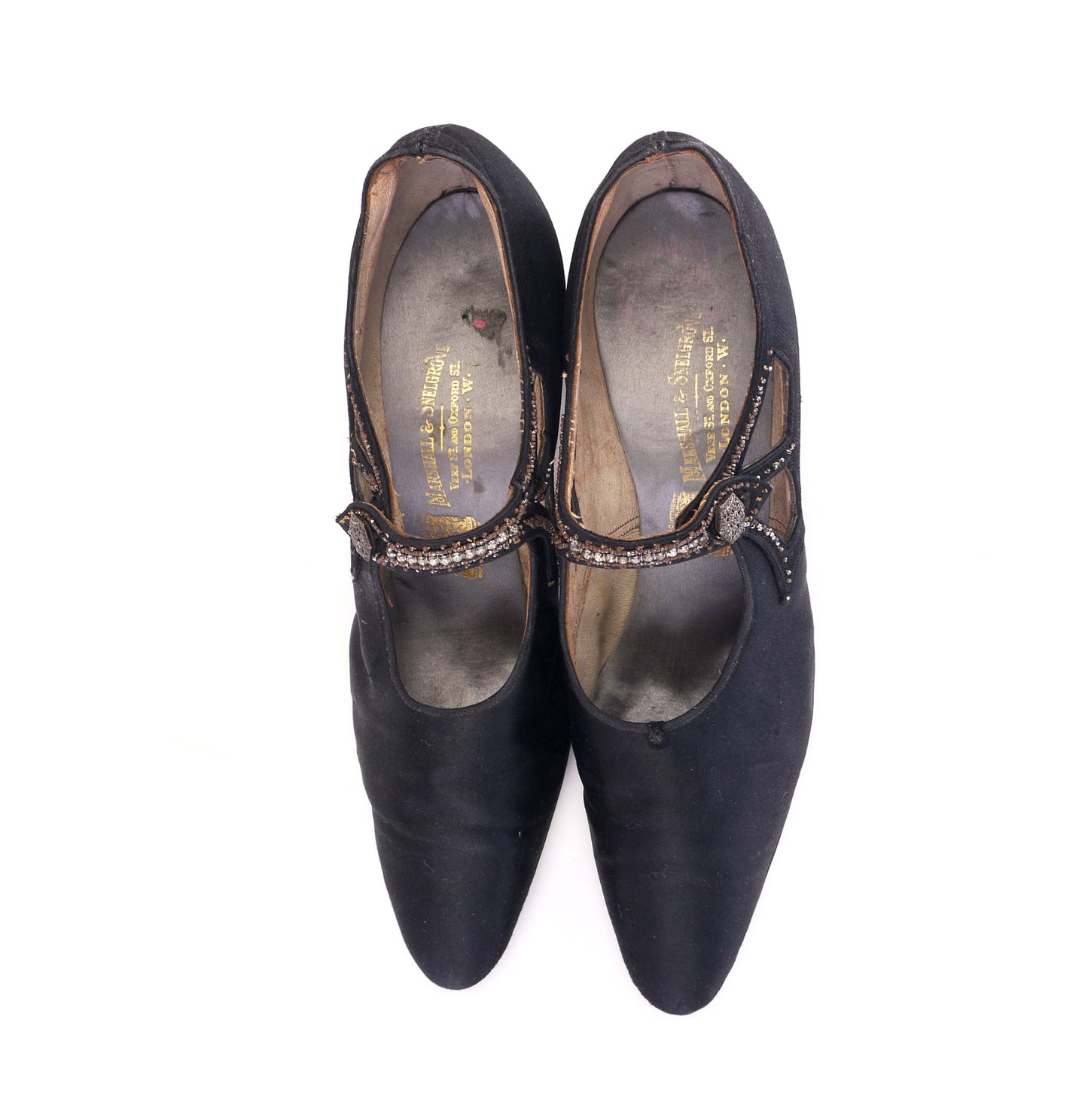 1920s Black Beaded Mary Janes by Marshall & Snelgrove UK 3