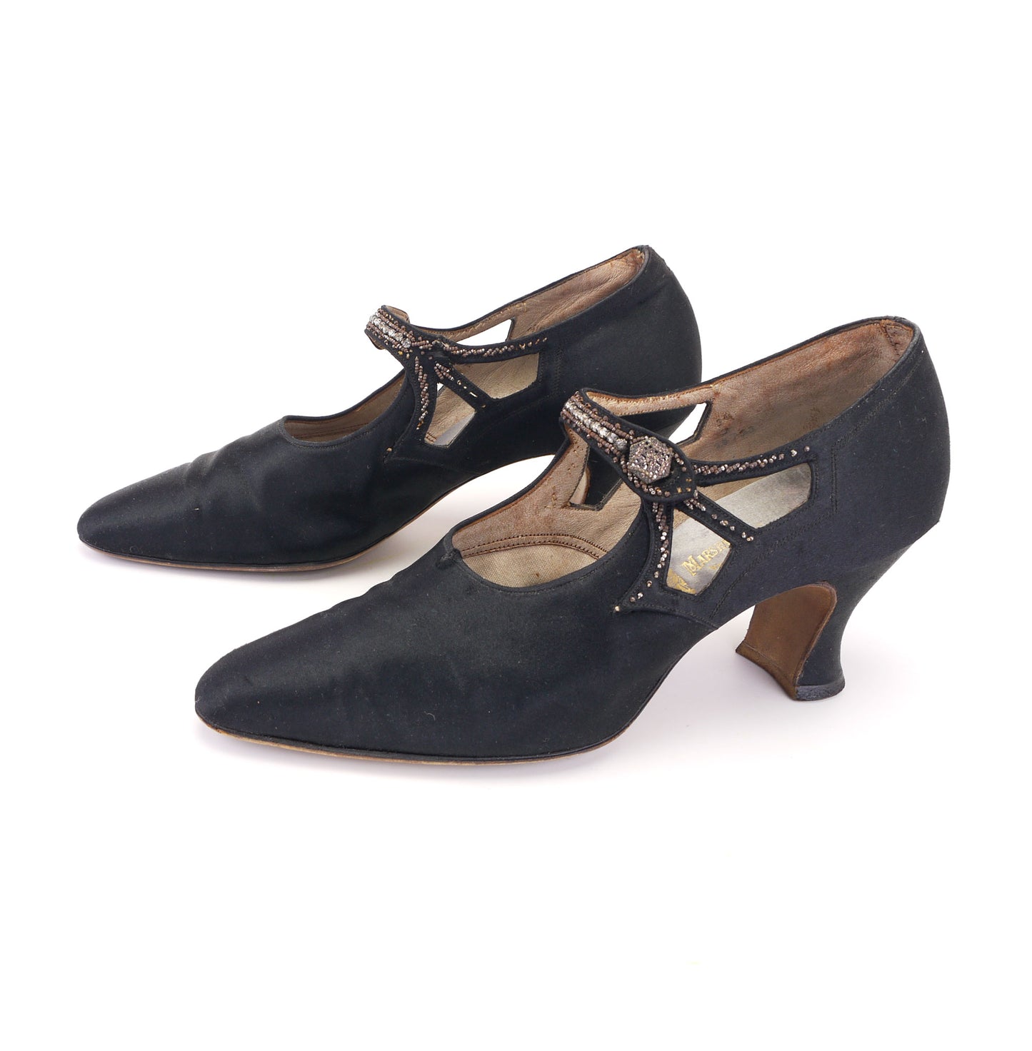 1920s Black Beaded Mary Janes by Marshall & Snelgrove UK 3