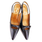 Unworn 1960s Black Slingback Stilettos by Nadia UK 6