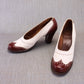 1940s Tan & White Spectators Pumps UK 4