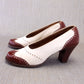 1940s Tan & White Spectators Pumps UK 4