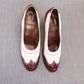 1940s Tan & White Spectators Pumps UK 4